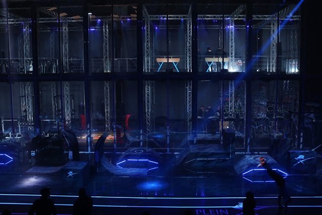 A model walks the runway at the Plein Sport show during Milan Men's Fashion Week Fall/Winter 2017/18 on January 14, 2017 in Milan, Italy.