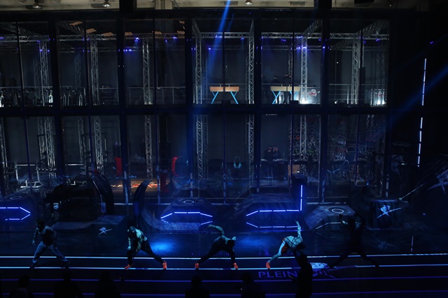 A model walks the runway at the Plein Sport show during Milan Men's Fashion Week Fall/Winter 2017/18 on January 14, 2017 in Milan, Italy.