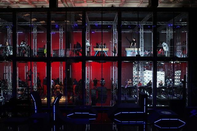 A model walks the runway at the Plein Sport show during Milan Men's Fashion Week Fall/Winter 2017/18 on January 14, 2017 in Milan, Italy.