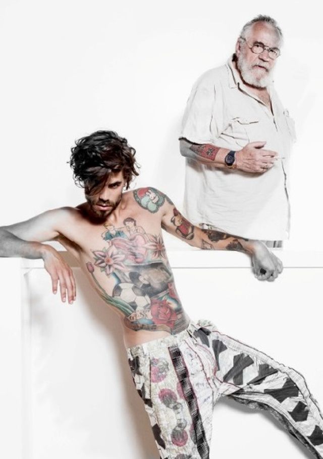 Koos with model Kevin van Delsen